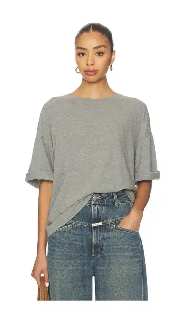 Free People x We The Free Perfect Oversized Tee In Heather Grey | Thumbnail 1 Free People x We The Free Perfect Oversized Tee In Heather Grey | Thumbnail 1