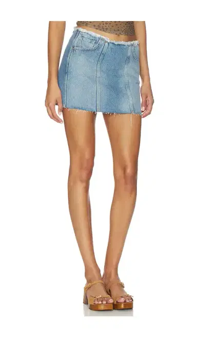 Mother The Chip Clip Mini Fray Skirt | Thumbnail 2 Mother The Chip Clip Mini Fray Skirt | Thumbnail 2