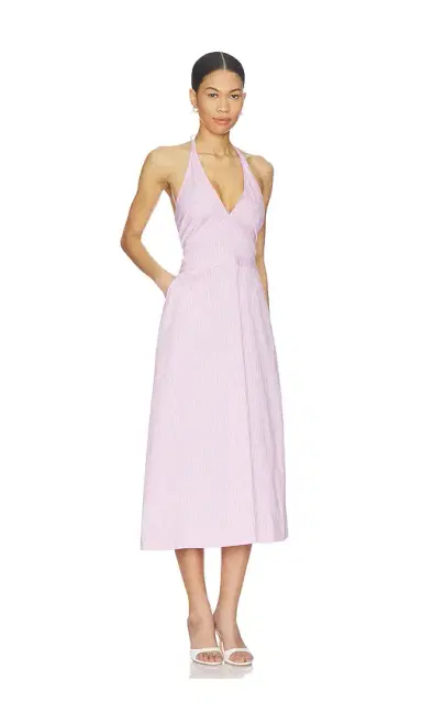 Central Park West Ora Poplin Stripe Halter Dress | Thumbnail 2 Central Park West Ora Poplin Stripe Halter Dress | Thumbnail 2
