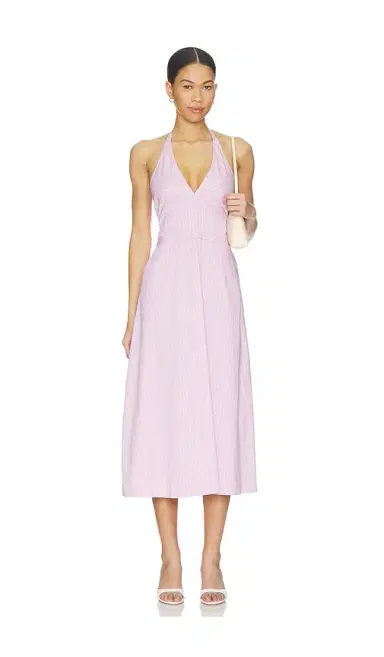 Central Park West Ora Poplin Stripe Halter Dress | Thumbnail 1 Central Park West Ora Poplin Stripe Halter Dress | Thumbnail 1