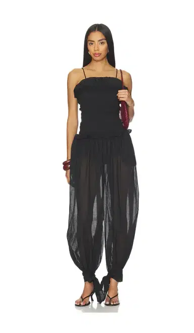 The Andamane Noor Wide Pants Smocked Jumpsuit | Thumbnail 1 The Andamane Noor Wide Pants Smocked Jumpsuit | Thumbnail 1