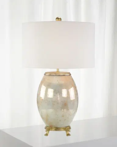 John-Richard Collection Melded White & Brass Lamp | Thumbnail 1 John-Richard Collection Melded White & Brass Lamp | Thumbnail 1