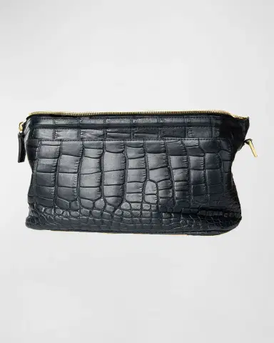 Abas Men's Alligator Travel Toiletry Bag | Thumbnail 2 Abas Men's Alligator Travel Toiletry Bag | Thumbnail 2