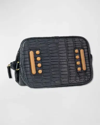 Abas Men's Alligator Travel Toiletry Bag | Thumbnail 3 Abas Men's Alligator Travel Toiletry Bag | Thumbnail 3
