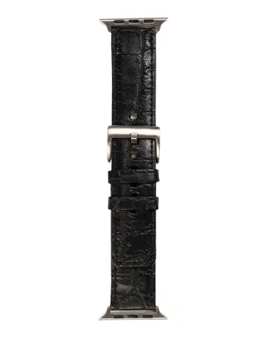 Abas Men 's Apple Watch Matte Alligator Watch Strap, Silver Finish | Thumbnail 1 Abas Men 's Apple Watch Matte Alligator Watch Strap, Silver Finish | Thumbnail 1