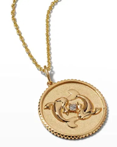 Sydney Evan Large Pisces Medallion Zodiac Necklace | Thumbnail 3 Sydney Evan Large Pisces Medallion Zodiac Necklace | Thumbnail 3
