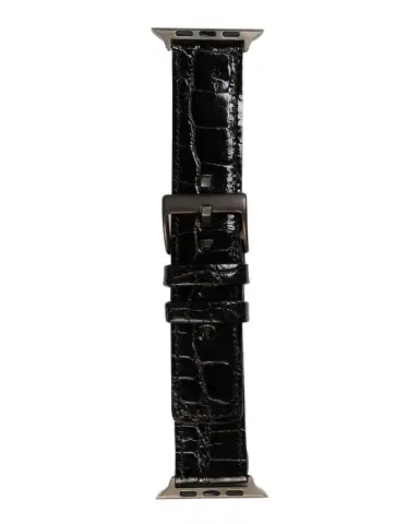 Abas Men 's Apple Watch Alligator-Leather Watch Strap, Space Gray Finish | Thumbnail 1 Abas Men 's Apple Watch Alligator-Leather Watch Strap, Space Gray Finish | Thumbnail 1
