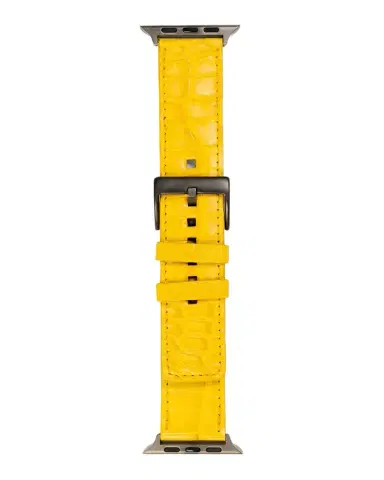 Abas Men's Apple Watch Matte Alligator Watch Strap, Space Gray Finish | Thumbnail 1 Abas Men's Apple Watch Matte Alligator Watch Strap, Space Gray Finish | Thumbnail 1