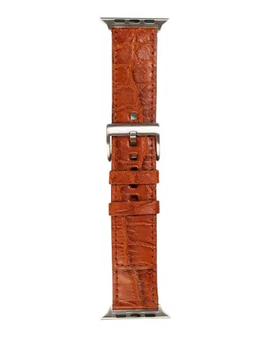 Abas Men's Apple Watch Matte Alligator Watch Strap, Silver Finish | Thumbnail 1 Abas Men's Apple Watch Matte Alligator Watch Strap, Silver Finish | Thumbnail 1