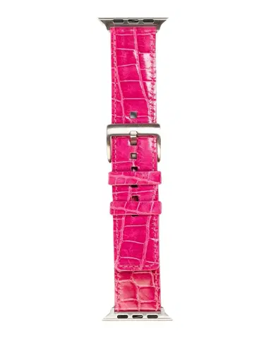 Abas Men 's Apple Watch Alligator Watch Strap, Silver Finish | Thumbnail 1 Abas Men 's Apple Watch Alligator Watch Strap, Silver Finish | Thumbnail 1