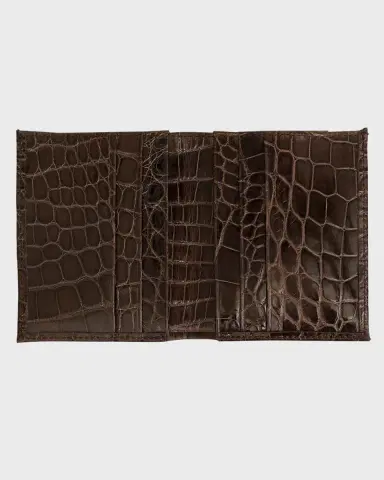 Abas Men's Glazed Alligator Compact Wallet; Monogram Available | Thumbnail 2 Abas Men's Glazed Alligator Compact Wallet; Monogram Available | Thumbnail 2