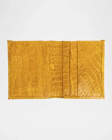 Abas Men's Glazed Alligator Compact Wallet; Monogram Available | Thumbnail 2 Abas Men's Glazed Alligator Compact Wallet; Monogram Available | Thumbnail 2