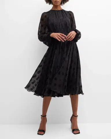 Dolce & Gabbana Sheer Midi Dress with Logo Details | Thumbnail 7 Dolce & Gabbana Sheer Midi Dress with Logo Details | Thumbnail 7
