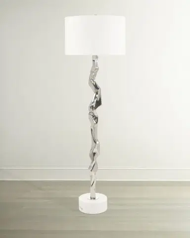 John-Richard Collection Polished Nickel Geometric Floor Lamp - 67.5" | Thumbnail 2 John-Richard Collection Polished Nickel Geometric Floor Lamp - 67.5" | Thumbnail 2