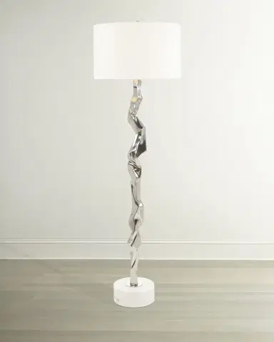 John-Richard Collection Polished Nickel Geometric Floor Lamp - 67.5" | Thumbnail 1 John-Richard Collection Polished Nickel Geometric Floor Lamp - 67.5" | Thumbnail 1