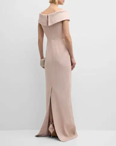 Rickie Freeman for Teri Jon Jacquard Off-Shoulder Twist Gown | Thumbnail 6 Rickie Freeman for Teri Jon Jacquard Off-Shoulder Twist Gown | Thumbnail 6
