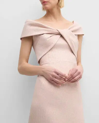 Rickie Freeman for Teri Jon Jacquard Off-Shoulder Twist Gown | Thumbnail 7 Rickie Freeman for Teri Jon Jacquard Off-Shoulder Twist Gown | Thumbnail 7