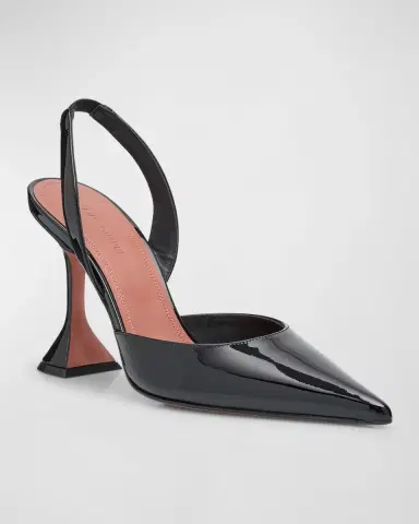 Amina Muaddi Holli Patent Slingback Pumps | Thumbnail 3 Amina Muaddi Holli Patent Slingback Pumps | Thumbnail 3