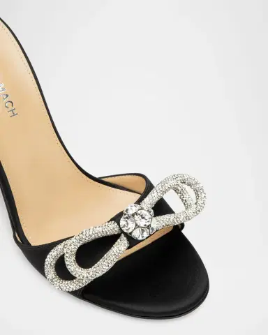 MACH & MACH Double Bow Satin Strass Mule Sandals | Thumbnail 5 MACH & MACH Double Bow Satin Strass Mule Sandals | Thumbnail 5
