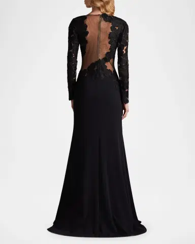 Tadashi Shoji Embroidered Floral Illusion Gown | Thumbnail 2 Tadashi Shoji Embroidered Floral Illusion Gown | Thumbnail 2