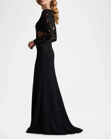 Tadashi Shoji Embroidered Floral Illusion Gown | Thumbnail 3 Tadashi Shoji Embroidered Floral Illusion Gown | Thumbnail 3