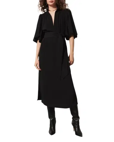 Figue Dani Puff-Sleeve Belted Midi Dress | Thumbnail 1 Figue Dani Puff-Sleeve Belted Midi Dress | Thumbnail 1