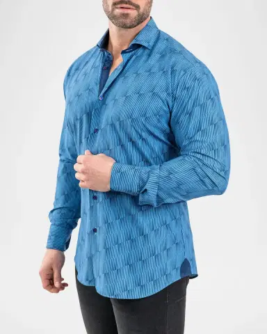 Maceoo Men's Einstein Abstract Linework Stretch Sport Shirt | Thumbnail 6 Maceoo Men's Einstein Abstract Linework Stretch Sport Shirt | Thumbnail 6