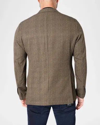 Maceoo Men's Descartes Vortex Grid Check Unconstructed Blazer | Thumbnail 2 Maceoo Men's Descartes Vortex Grid Check Unconstructed Blazer | Thumbnail 2