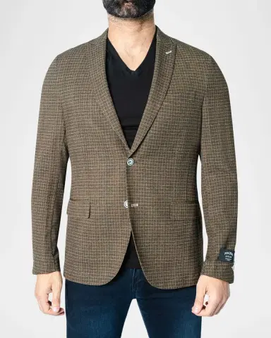 Maceoo Men's Descartes Vortex Grid Check Unconstructed Blazer | Thumbnail 3 Maceoo Men's Descartes Vortex Grid Check Unconstructed Blazer | Thumbnail 3