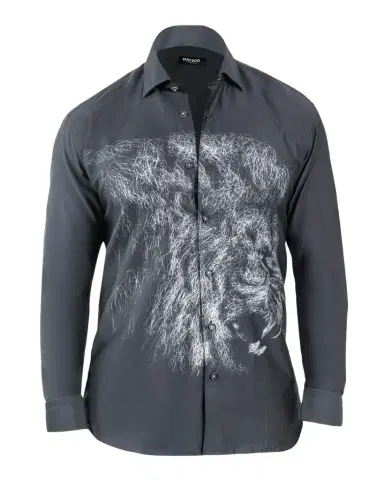 Maceoo Men's Fibonacci Cotton Lion Chalk Sport Shirt | Thumbnail 1 Maceoo Men's Fibonacci Cotton Lion Chalk Sport Shirt | Thumbnail 1