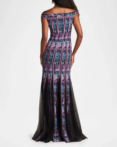Tadashi Shoji Off-Shoulder Godet Gown | Thumbnail 2 Tadashi Shoji Off-Shoulder Godet Gown | Thumbnail 2