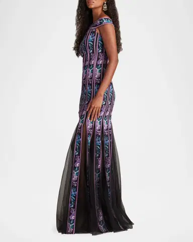 Tadashi Shoji Off-Shoulder Godet Gown | Thumbnail 3 Tadashi Shoji Off-Shoulder Godet Gown | Thumbnail 3