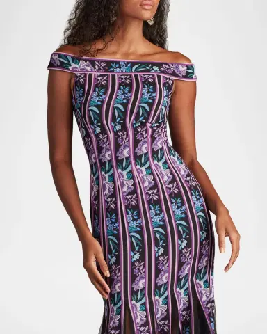 Tadashi Shoji Off-Shoulder Godet Gown | Thumbnail 4 Tadashi Shoji Off-Shoulder Godet Gown | Thumbnail 4