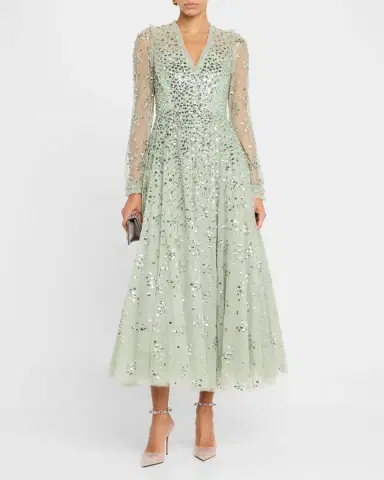 NEEDLE & THREAD Leila Sequin Dot Tulle Ankle Gown | Thumbnail 2 NEEDLE & THREAD Leila Sequin Dot Tulle Ankle Gown | Thumbnail 2