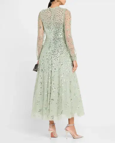 NEEDLE & THREAD Leila Sequin Dot Tulle Ankle Gown | Thumbnail 3 NEEDLE & THREAD Leila Sequin Dot Tulle Ankle Gown | Thumbnail 3