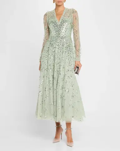 NEEDLE & THREAD Leila Sequin Dot Tulle Ankle Gown | Thumbnail 4 NEEDLE & THREAD Leila Sequin Dot Tulle Ankle Gown | Thumbnail 4