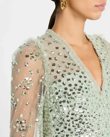 NEEDLE & THREAD Leila Sequin Dot Tulle Ankle Gown | Thumbnail 5 NEEDLE & THREAD Leila Sequin Dot Tulle Ankle Gown | Thumbnail 5