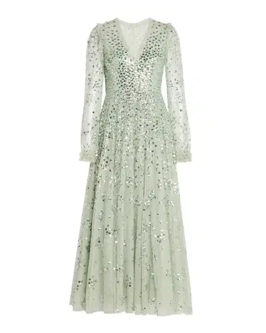 NEEDLE & THREAD Leila Sequin Dot Tulle Ankle Gown | Thumbnail 1 NEEDLE & THREAD Leila Sequin Dot Tulle Ankle Gown | Thumbnail 1