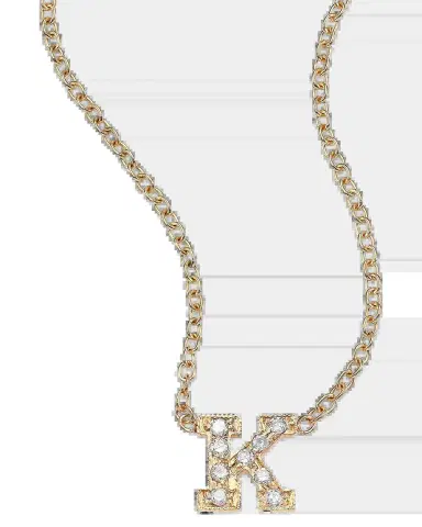 Zoë Chicco 14K Yellow Gold Diamond Letter Pendant Necklace | Thumbnail 2 Zoë Chicco 14K Yellow Gold Diamond Letter Pendant Necklace | Thumbnail 2
