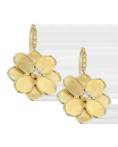 Marco Bicego Petali 18K Flower Drop Earrings with Diamonds | Thumbnail 2 Marco Bicego Petali 18K Flower Drop Earrings with Diamonds | Thumbnail 2