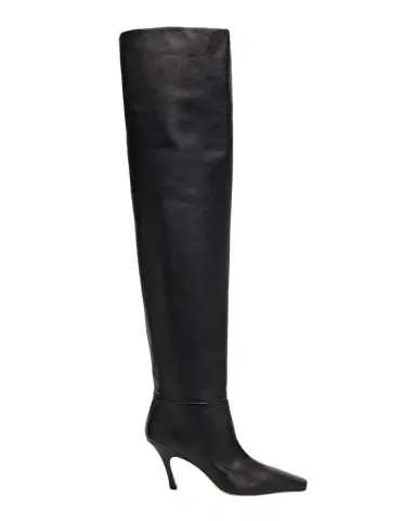 Amina Muaddi 80mm Jamie Leather Thigh-High Boots | Thumbnail 1 Amina Muaddi 80mm Jamie Leather Thigh-High Boots | Thumbnail 1