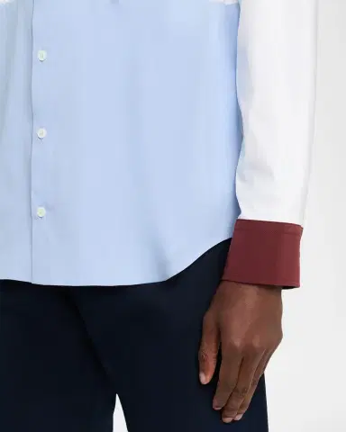 Ferragamo Men's Color-Block Cotton and Nylon Stretch Sport Shirt | Thumbnail 5 Ferragamo Men's Color-Block Cotton and Nylon Stretch Sport Shirt | Thumbnail 5
