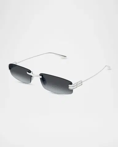 Balenciaga Men 's Rimless BB Metal Rectangle Sunglasses | Thumbnail 2 Balenciaga Men 's Rimless BB Metal Rectangle Sunglasses | Thumbnail 2