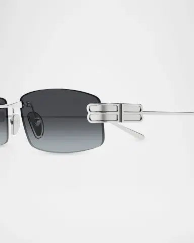 Balenciaga Men 's Rimless BB Metal Rectangle Sunglasses | Thumbnail 3 Balenciaga Men 's Rimless BB Metal Rectangle Sunglasses | Thumbnail 3
