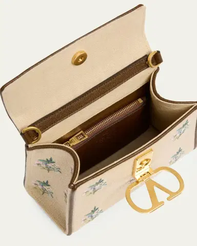 Valentino Garavani Small Floral-Embroidered Woven Flax Top-Handle Bag | Thumbnail 9 Valentino Garavani Small Floral-Embroidered Woven Flax Top-Handle Bag | Thumbnail 9