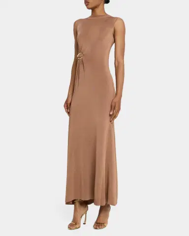 Roland Mouret Sleeveless Gathered-Waist Viscose Knit Maxi Dress | Thumbnail 4 Roland Mouret Sleeveless Gathered-Waist Viscose Knit Maxi Dress | Thumbnail 4