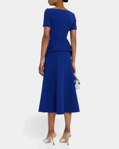 Roland Mouret Square-Neck Peplum Midi Dress | Thumbnail 3 Roland Mouret Square-Neck Peplum Midi Dress | Thumbnail 3