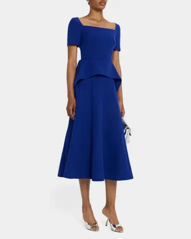Roland Mouret Square-Neck Peplum Midi Dress | Thumbnail 4 Roland Mouret Square-Neck Peplum Midi Dress | Thumbnail 4
