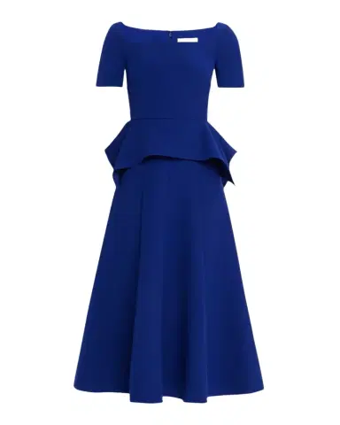 Roland Mouret Square-Neck Peplum Midi Dress | Thumbnail 1 Roland Mouret Square-Neck Peplum Midi Dress | Thumbnail 1