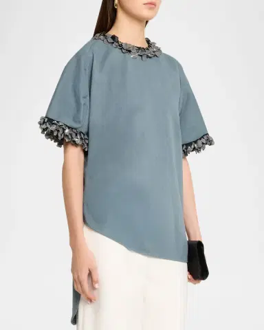 Diotima Burro Embellished Short-Sleeve Oversized Top | Thumbnail 3 Diotima Burro Embellished Short-Sleeve Oversized Top | Thumbnail 3